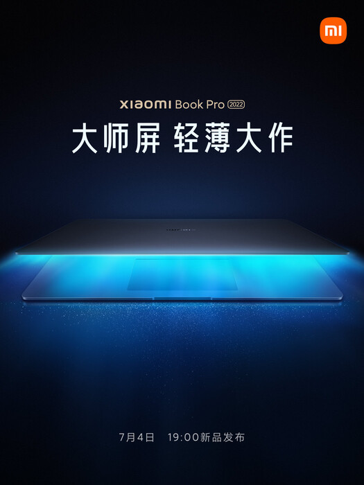 Der erste Teaser zum Xiaomi Book Pro 2022: Der Launch erfolgt gemeinsam mit der Xiaomi 12S-Serie.