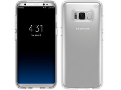 Das durchsichtige Schutzgehäuse zeigt das Galaxy S8 in hoher Auflösung.