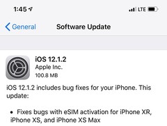 iOS 12.1.2 behebt die Fehler des iOS 12.1.1