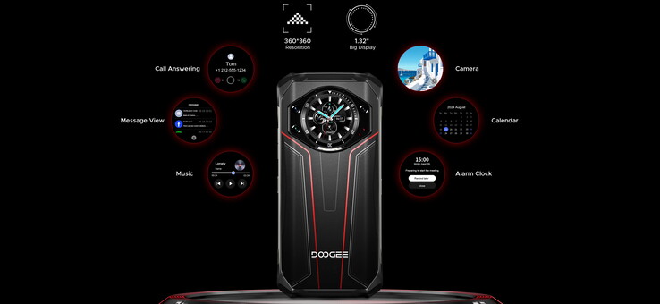 Angezeigt werden können etwa Benachrichtigungen, die Musikwiedergabe ist steuerbar (Bildquelle: Doogee)