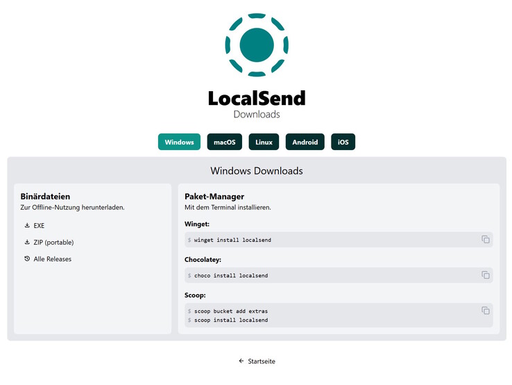 Apps für jede Plattform - auch über Paketmanager (Bildquelle: Screenshot Website)