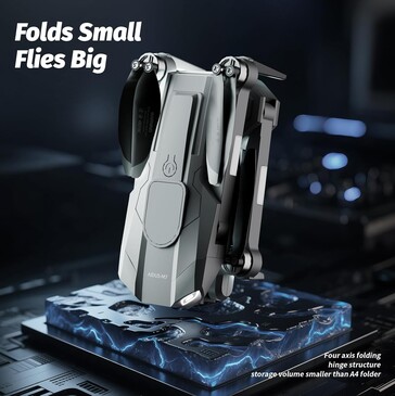 Die Drohne ist wie üblich faltbar