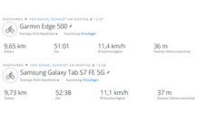 Samsung Galaxy Tab S7 FE vs. Garmin Edge 500