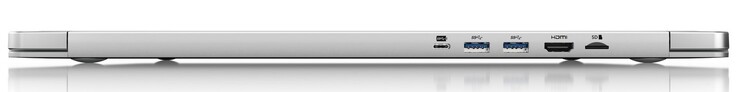 Rückseite: 1x USB 3.1 Gen1 Typ-C,2x USB 3.1 Gen1 Typ-A, HDMI, microSD-Kartenleser