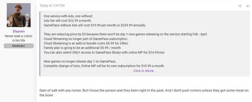 Geleakte Änderungen am Xbox Game Pass.