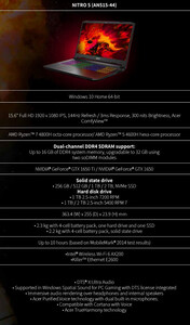 Die Spezifikationen des Acer Nitro 50 lesen sich wie folgt... (Quelle: Acer)