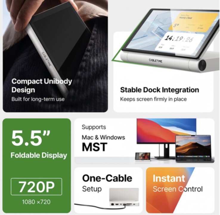 Das integrierte 5,5 Zoll Display kann fast alles anzeigen