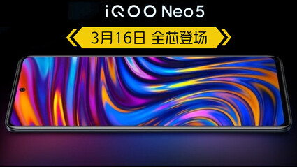 Am 16. März wird das iQoo Neo 5 offiziell vorgestellt.