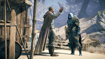 Zwei Charaktere aus Atlas Fallen: Reign of Sand.