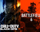 Die Banner von Call of Duty: Black Ops 7 und Battlefield 6 nebeneinander. (Bildquelle: Steam, Sony PlayStation mit Bearbeitungen)