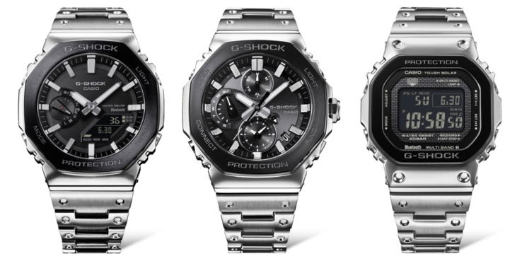 Von links nach rechts: Casio G-Shock GM-B2100BT-1A, GMC-B2100BT-1A und GMW-B5000BT-1. (Bildquelle: Casioblog)