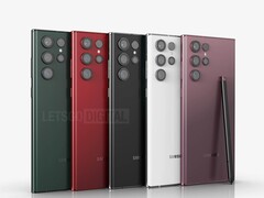 Das Samsung Galaxy S22 Ultra soll laut einem aktuellen Leak auch mit einer 1 TB-Option geplant sein und insgesamt in fünf Farbvarianten starten. (Bild: LetsGoDigital)