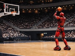 Toyota zeigt mit CUE7 die neueste Generation seines Basketball-Roboters, der Würfe aus bis zu 25 Metern schaffen soll. 