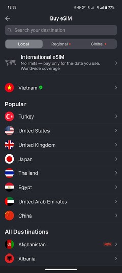Für längere Aufenthalte in einem Land gibt es Länderpakete.