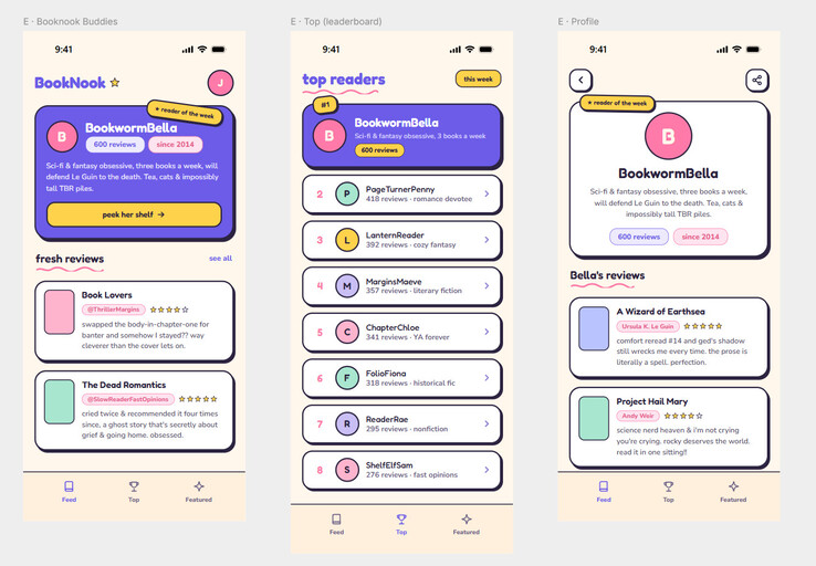 Screenshots der absichtlich anfälligen Buchrezensions-App