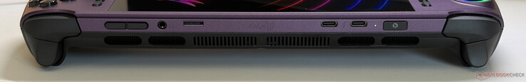 Anschlüsse: Lautstärke, 3,5-mm-Stereoanschluss, microSD Express, 2x USB-C 4.0 mit Thunderbolt 4 (40 Gbit/s, DisplayPort, Power Delivery 3.0), Power-Button mit Fingerabdrucksensor