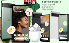 Google Pixel 6a mit kostenlosen Pixel Buds A bei Media Markt und Saturn vorbestellbar, Pixel 6 und Pixel 6 Pro günstiger.