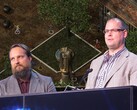 Die BioWare-Gründer Ray Muzyka (links) und Greg Zeschuk (rechts) bei den Game Developers Choice Awards 2013. (Bildquelle: Official GDC / Beamdog)