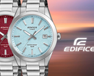 Die Zifferblattoberfläche der geleakten roten und eisblauen Casio-Edifice-Varianten