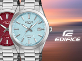 Die Zifferblattoberfläche der geleakten roten und eisblauen Casio-Edifice-Varianten