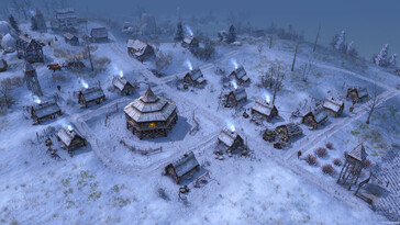 Ein eingeschneites Dorf in Farthest Frontiert