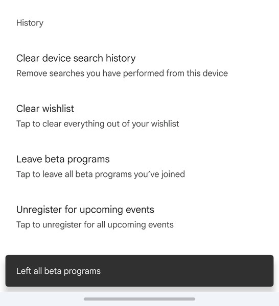 Wenn man eine offenbar unabsichtlich installierte Betaversion deinstalliert, ist der Spuk vorbei.