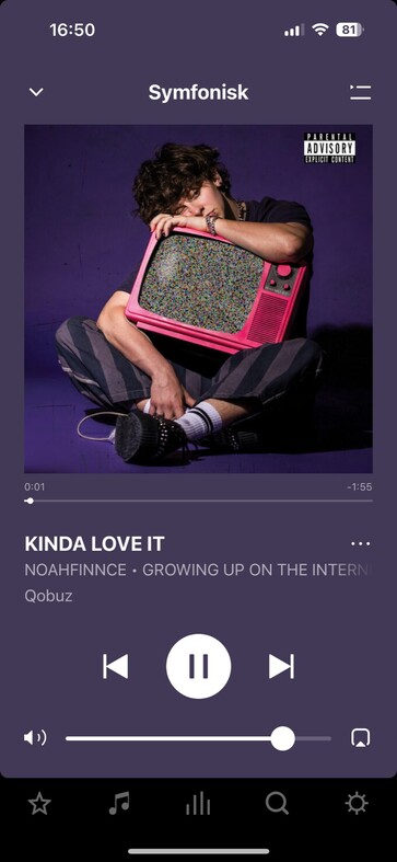Der jetzige "Now Playing"-Screen der Sonos-App. (Screenshot: Notebookcheck)