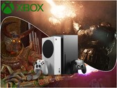 Die kommenden Xbox-Exklusivtitel Gears of War E-Day und Clockwork Revolution mit Xbox-Series-Konsolen und Logo