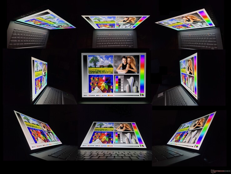 Große OLED-Betrachtungswinkel. Bei Betrachtung aus extremen Winkeln tritt ein Regenbogeneffekt auf