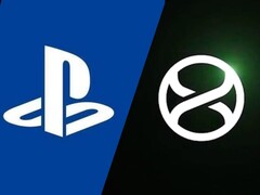 Die Logos von PlayStation und Xbox für Project Helix nebeneinander platziert