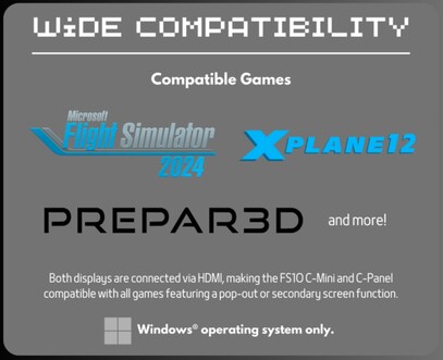 Die Bildschirme sollen mit verschiedensten Flugsimulatoren kompatibel sein.