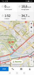 Durchschnitts-geschwindigkeit 18,6 km/h