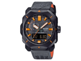 Die Casio Pro Trek PRW-6900TFS-Serie (siehe Bild) verfügt über ein dunkelgraues Gehäuse sowie ein Zifferblatt mit orangefarbenen Markierungen und Zeigern. (Bildquelle: @morgan_gshock auf Instagram)
