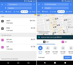 Vorher - Nachher: Verfügbare Taxi-Services werden nun übersichtlicher angezeigt.