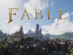 Das Fable-Logo vor der Kulisse der Welt von Albion