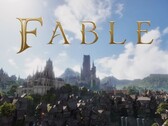 Das Fable-Logo vor der Kulisse der Welt von Albion