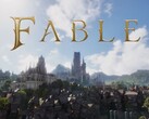 Das Fable-Logo vor der Kulisse der Welt von Albion