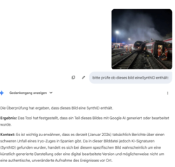 Zugeschnittenes Bild ohne Gemini-Logo positiv auf SynthID geprüft