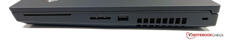 Rechts: SmartCard-Leser, SD-Leser, USB-A (3.2 Gen.1), Kensington