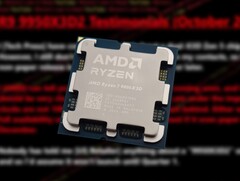 Aktuelle AMD X3D Prozessoren wie der Ryzen 7 9800X3D und der Ryzen 9 9950X3D arbeiten mit einem 64 MB 3D V-Cache Block. (Bildquelle: Notebookcheck, Moore's Law Is Dead auf YouTube, bearbeitet)