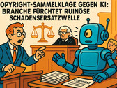 Copyright Sammelklage gegen KI: Branche fürchtet ruinöse Schadensersatzwelle (Bildquelle: GPT-image-1)