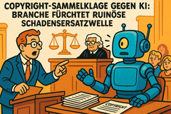 Copyright Sammelklage gegen KI: Branche fürchtet ruinöse Schadensersatzwelle (Bildquelle: GPT-image-1)