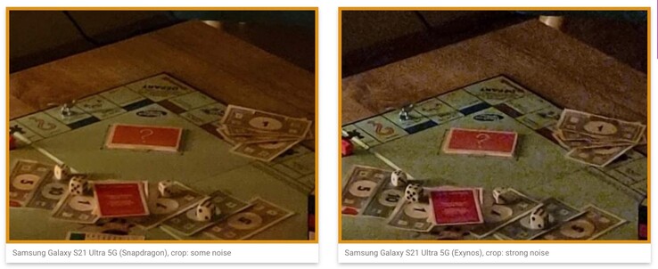 Das Bildrauschen bei wenig Licht ist beim Exynos deutlich besser zu sehen.