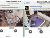 Screenshots der Telegram-Gruppe zeigen Kamerabilder von Schlafzimmern, die zum Verkauf stehen