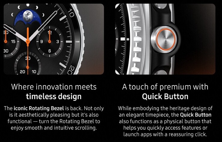 Verbaut sind sowohl eine drehbare Lünette als auch eine zusätzliche Taste (Bildquelle: Samsung)