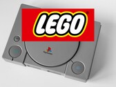 Im Bild: Eine PlayStation 1 mit LEGO-Logo. 