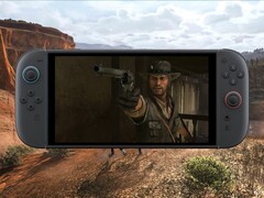  Das Red Dead Redemption-Upgrade für die Switch 2 im Handheld-Modus in Aktion. (Bildquelle: Rockstar Games, Nintendo mit Bearbeitungen)
