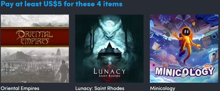 Die erste Stufe enthält drei Spiele und einen Gutschein. (Bildquelle: Humble Bundle)