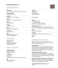 Lenovo ThinkPad X13 (AMD) Spezifikationen