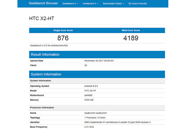 Das HTC X2-HT ist bei Geekbench aufgetaucht